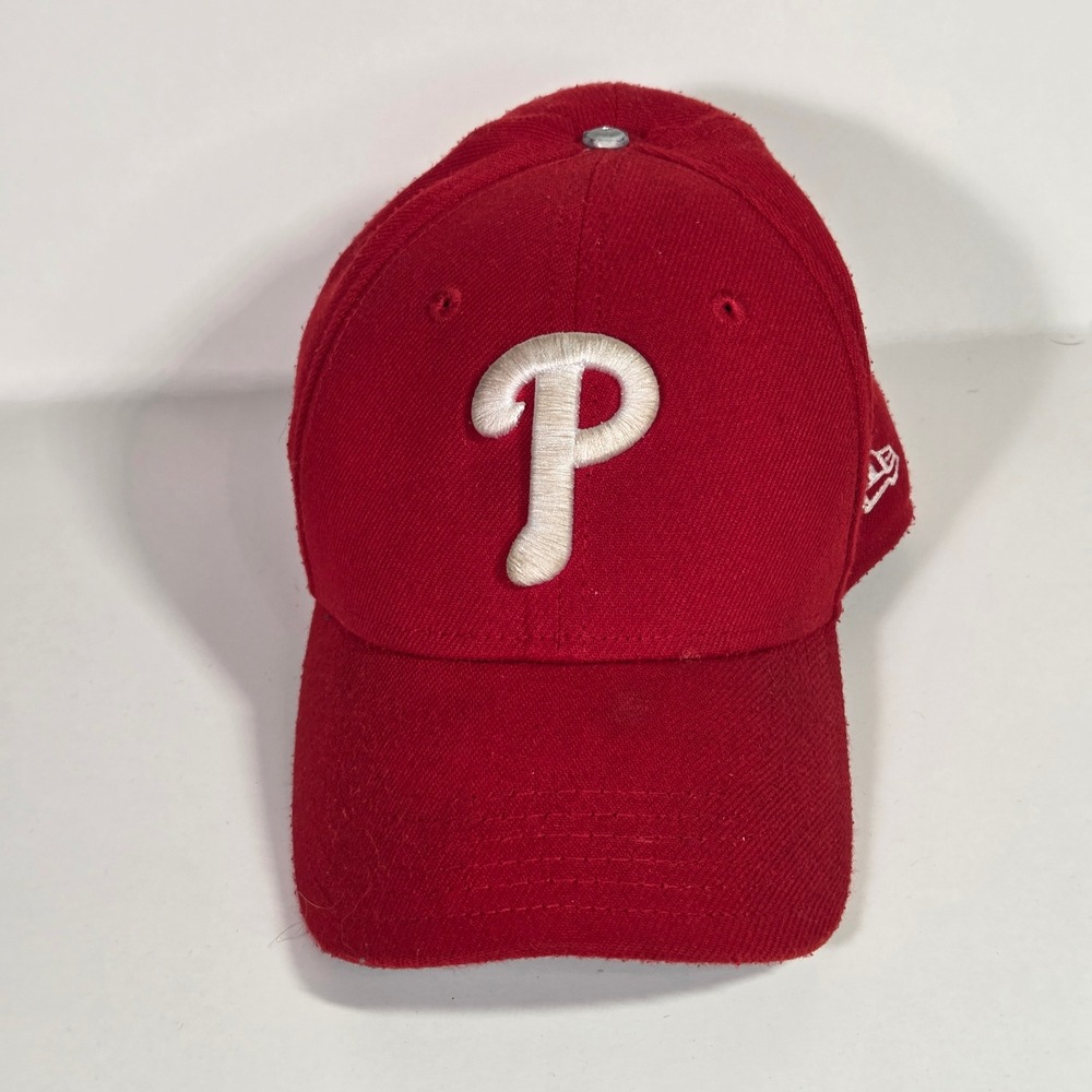 New Era 39THIRTY Philadelphia Phillies Hat Child Youth Red MLB Baseball Cap